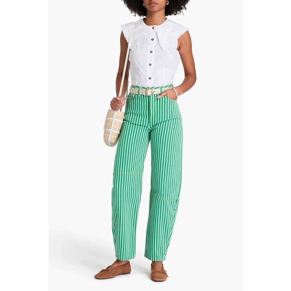 Ganni Kelly green striped Stary jeans - Picture 6 of 13